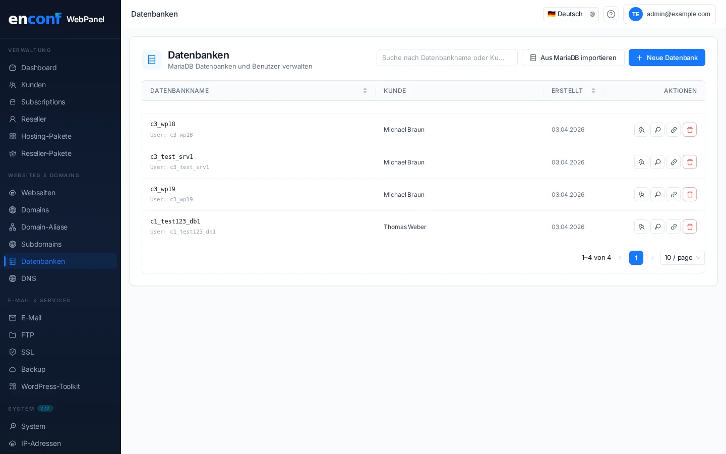 Datenbank-Verwaltung